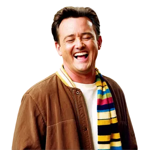 Happy Chandler Bing Laughing Png Oin PNG image