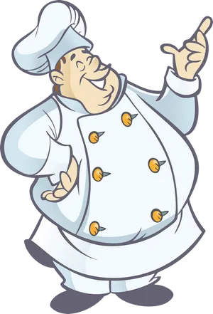Happy Chef Cartoon Illustration PNG image