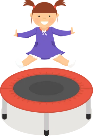 Happy Child Jumpingon Trampoline PNG image