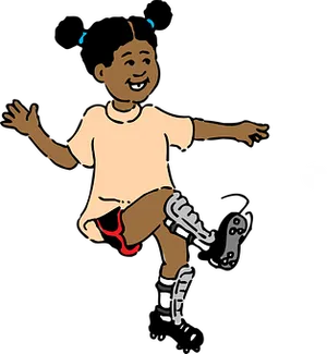 Happy Child Playing Soccer Cartoon