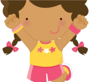 Happy Child Runner Cartoon