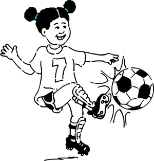 Happy Child Soccer Player Illustration