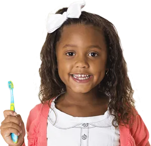 Happy Child With Toothbrush PNG image
