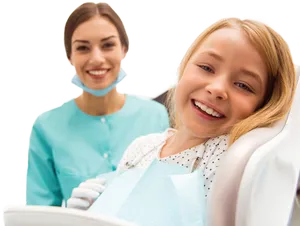 Happy Childat Dentist Visit PNG image