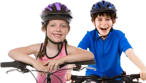 Happy Children Biking Together PNG image