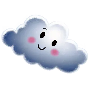 Happy Cloud Character PNG 2
