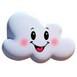 Happy Cloud Character PNG 50