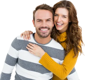 Happy Couple Embrace Smiling PNG image