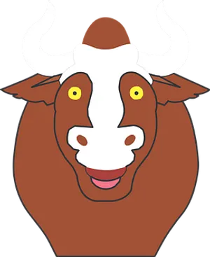 Happy Cow Cartoon Illustration PNG image