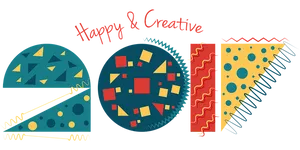 Happy Creative Abstract Artwork PNG image