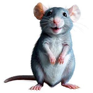 Happy Cute Rat PNG Upp
