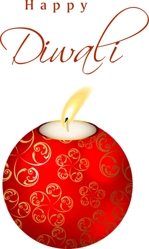 Happy Diwali Candle Greeting PNG image