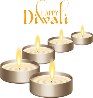 Happy Diwali Celebration Candles PNG image