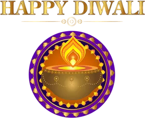 Happy Diwali Greeting Design PNG image