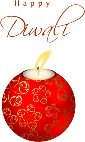 Happy Diwali Greetingwith Diya PNG image