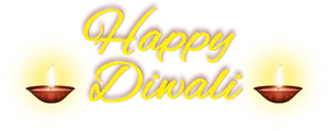 Happy Diwali Greetingwith Diyas PNG image