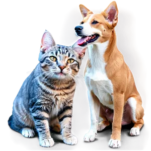 Happy Dog And Cat Png Wyb PNG image