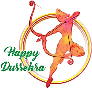 Happy Dussehra Archer Celebration PNG image