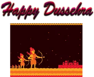 Happy Dussehra Celebration Illustration PNG image