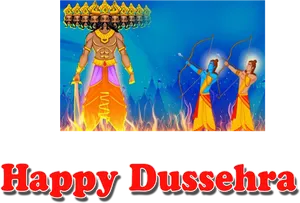 Happy Dussehra Celebration Illustration PNG image