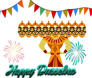 Happy Dussehra Celebration Illustration PNG image