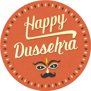 Happy Dussehra Greeting Design PNG image