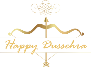 Happy Dussehra Greeting Golden Design PNG image