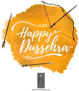 Happy Dussehra Greetingwith Bowand Arrow PNG image