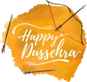 Happy Dussehra Greetingwith Bowand Arrows PNG image