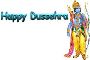 Happy Dussehra Lord Rama Greeting PNG image