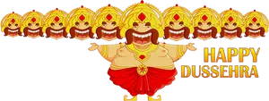 Happy Dussehra Ravana Cartoon PNG image