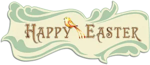 Happy Easter Bannerwith Bird PNG image