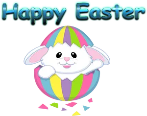 Happy Easter Bunny Egg Celebration PNG image
