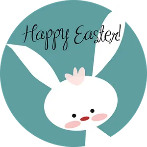 Happy Easter Bunny Greeting PNG image