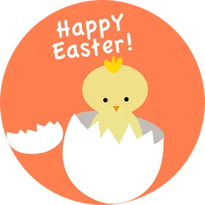 Happy Easter Chick Illustration PNG image