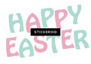 Happy Easter Colorful Lettering PNG image