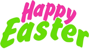 Happy Easter Colorful Text PNG image