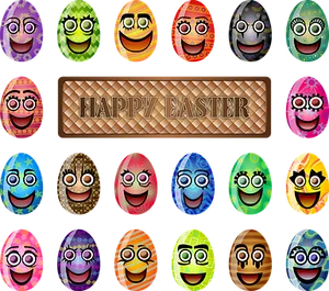 Happy Easter Emoji Eggs PNG image