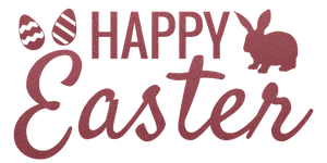 Happy Easter Glitter Text Bunny Eggs PNG image
