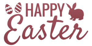 Happy Easter Glitter Text Bunny Eggs