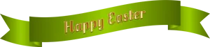 Happy Easter Green Banner PNG