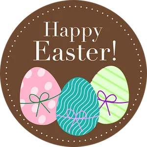 Happy Easter Greetingwith Decorative Eggs PNG image