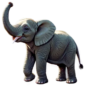 Happy Elephant Drawing PNG Qvw18