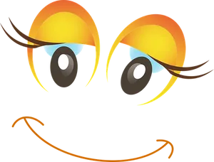 Happy Face Cartoon Eyesand Smile