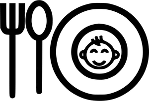 Happy Face Plate Cutlery Outline