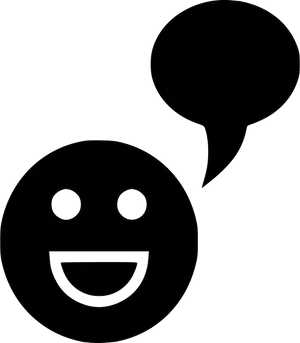 Happy Facewith Speech Bubble Outline PNG image