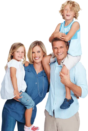 Happy Family Portrait Smiling Together PNG image