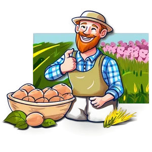 Happy Farmer Illustration PNG Mqi78