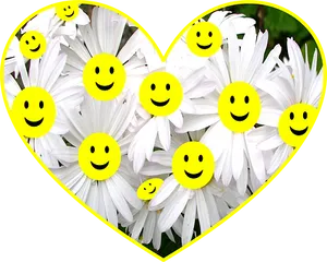Happy Flowersin Heart Shape