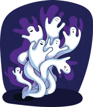 Happy Ghost Gathering PNG image